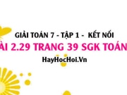 Bài 2.29 SGK Toán 7 tập 1 Kết nối tri thức